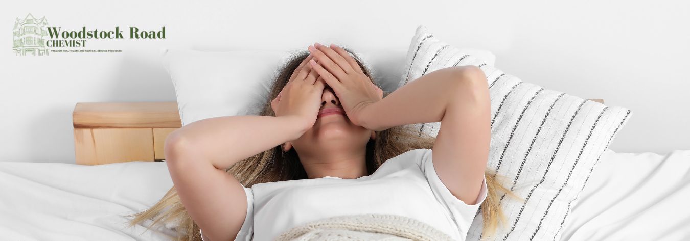 Stressed woman the morning after